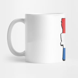 Red, White, and Blue Vermont Outline Mug